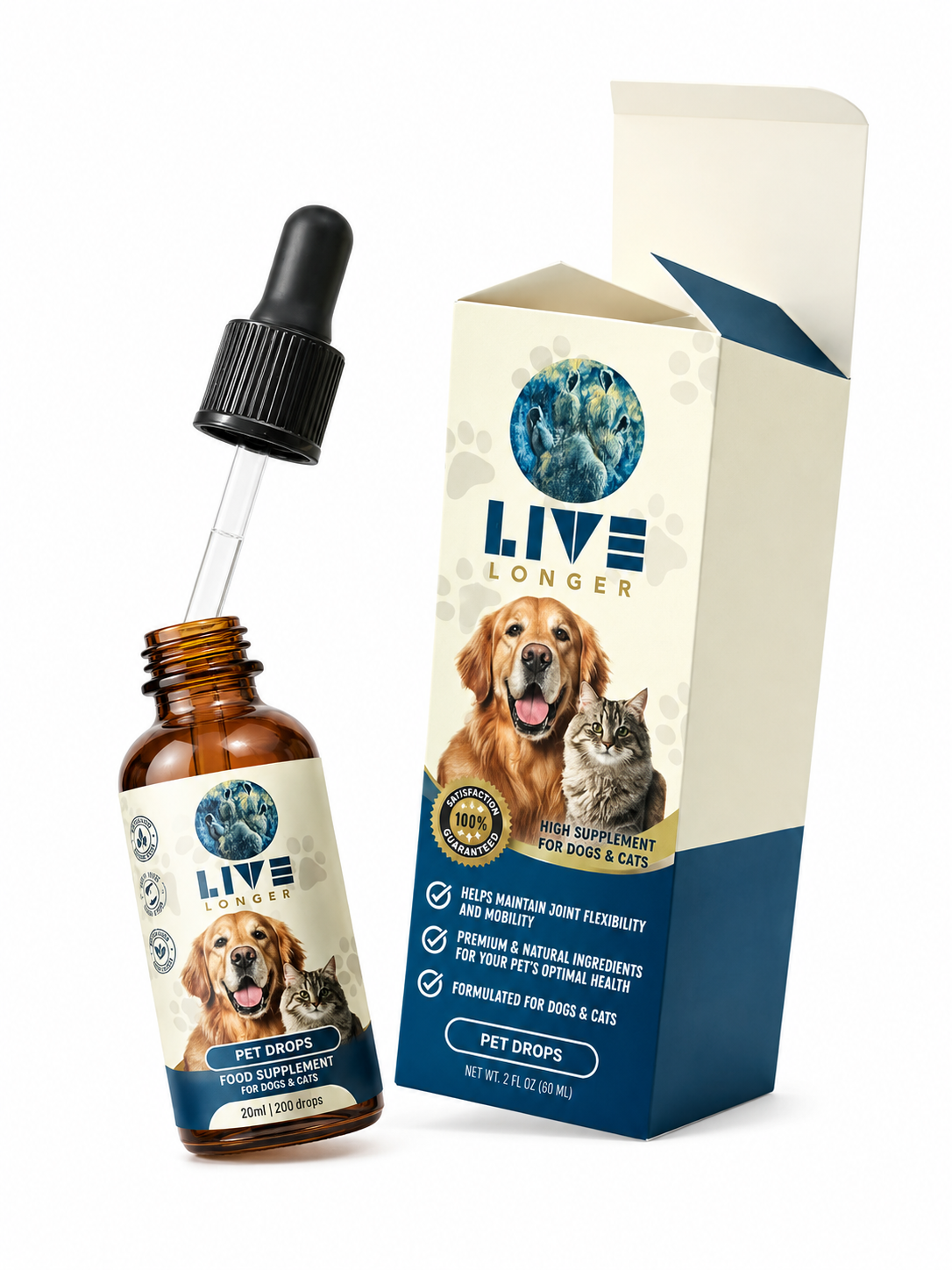 LIVE LONGER All-in-One Vitality Drops for Pets